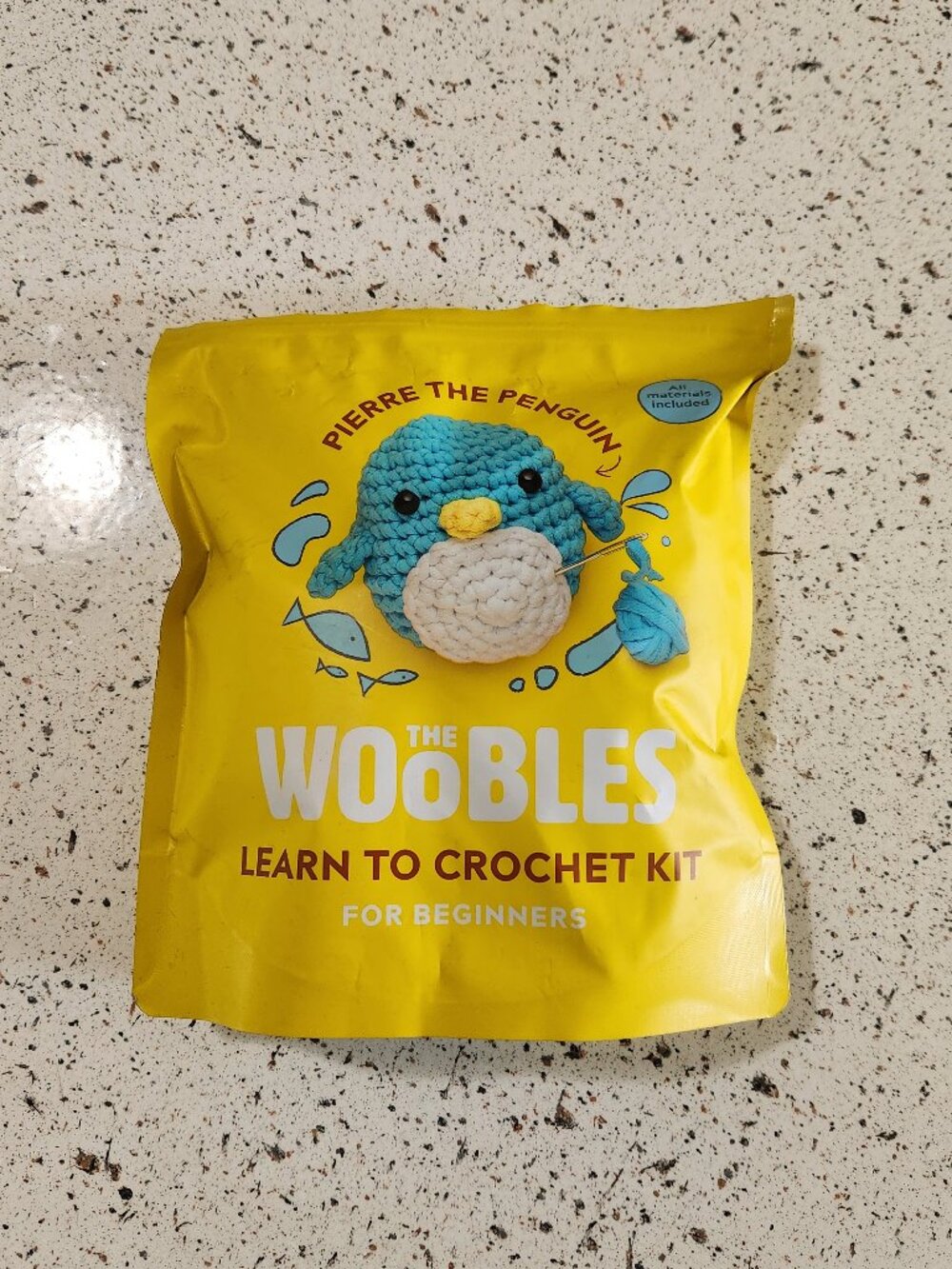 The‎ Woobles Pierre The Penguin Learn to Crochet Kit for Beginners *open bag*